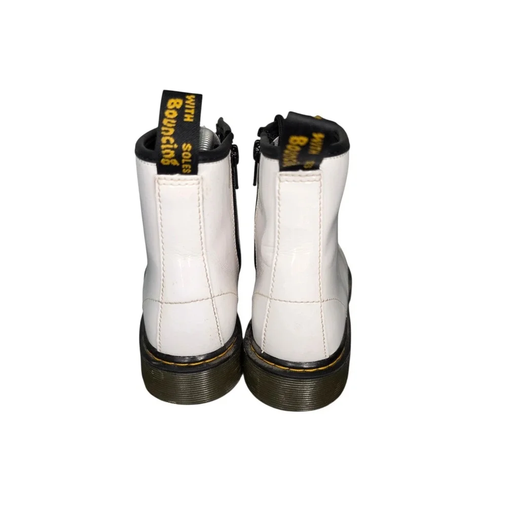 Dr Martens 1460 J White Patent Leather Lace Up Boots Youth US 4 EU 36